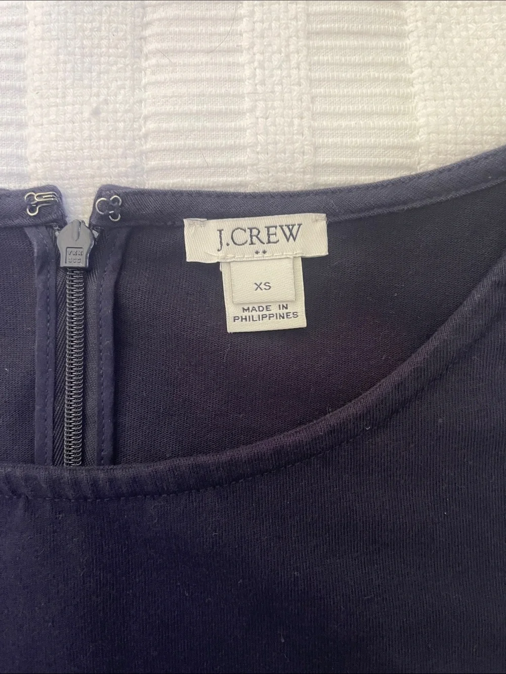 J. Crew Navy Crewneck Dress with Back Zipper